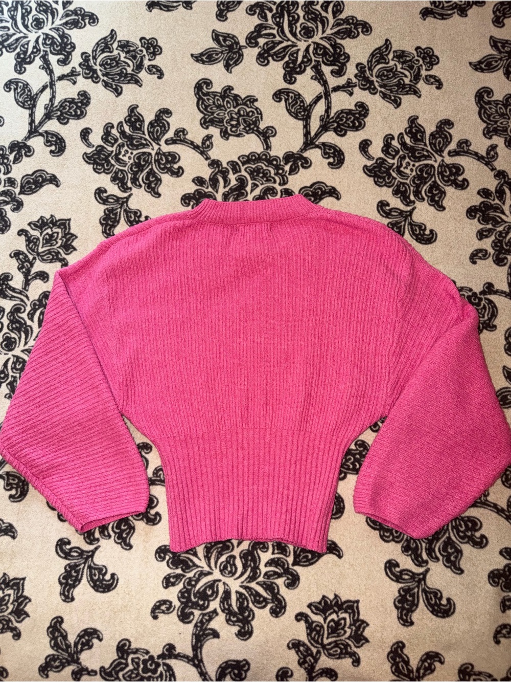Pink Ribbed Crewneck Sweater - Picture 3 of 3